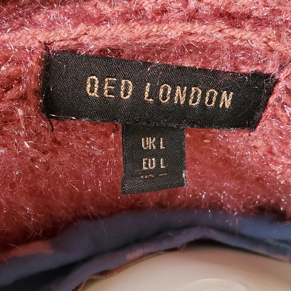 🦜 2/$10 QED London Long Open Front Cardigan in Rust-Orange Color. Large. - Picture 12 of 16